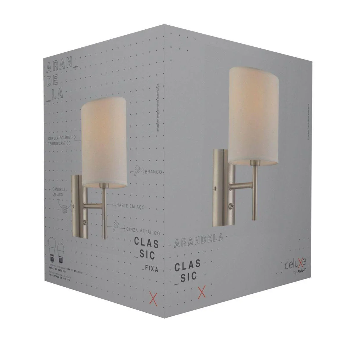 Arandela Classic Fixa Aço Polímero 1xe27 Branco Fosco Avant - Image 3