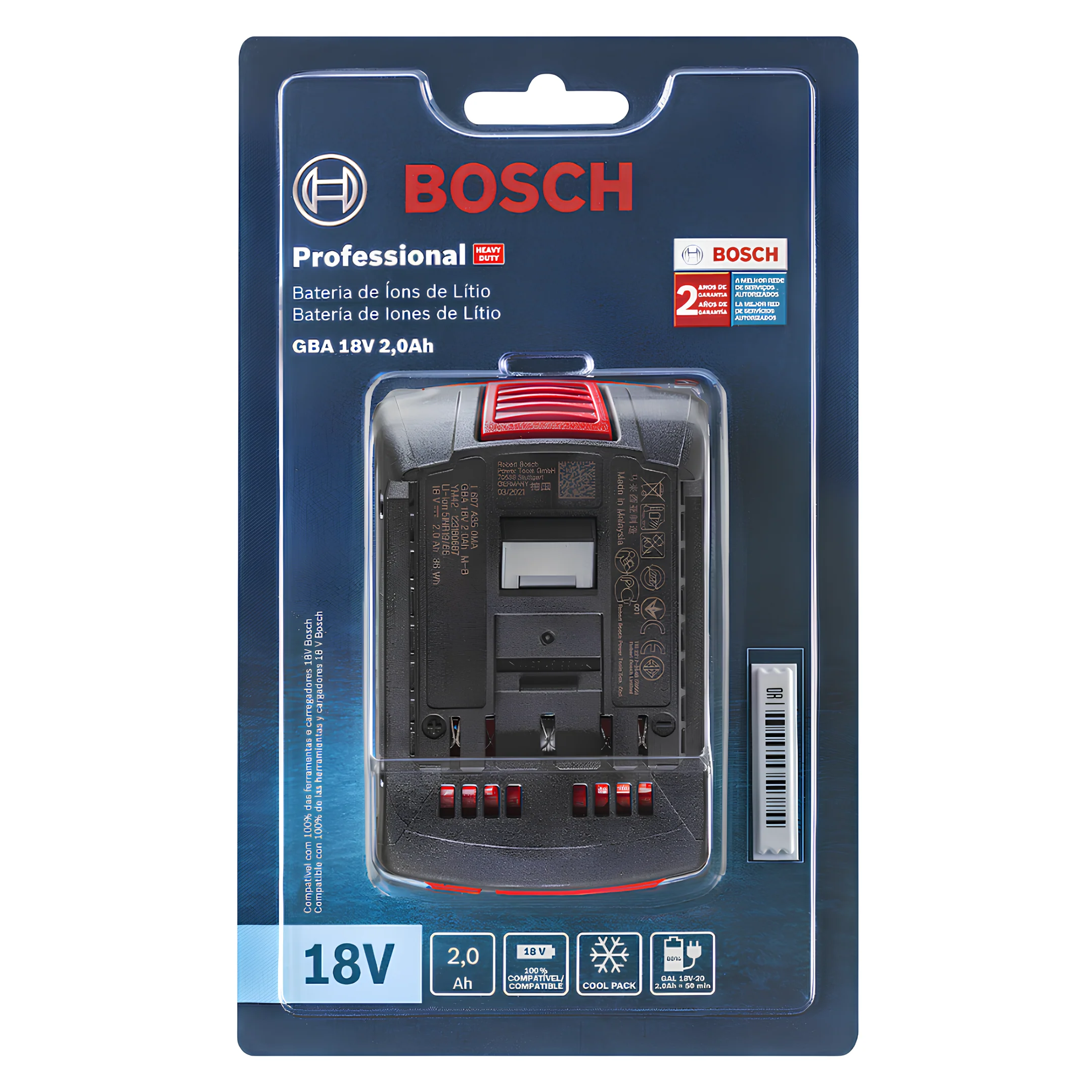 Bateria Recarregável Gba 18V 2.0 Ah 2608000726-000 Bosch - Image 5