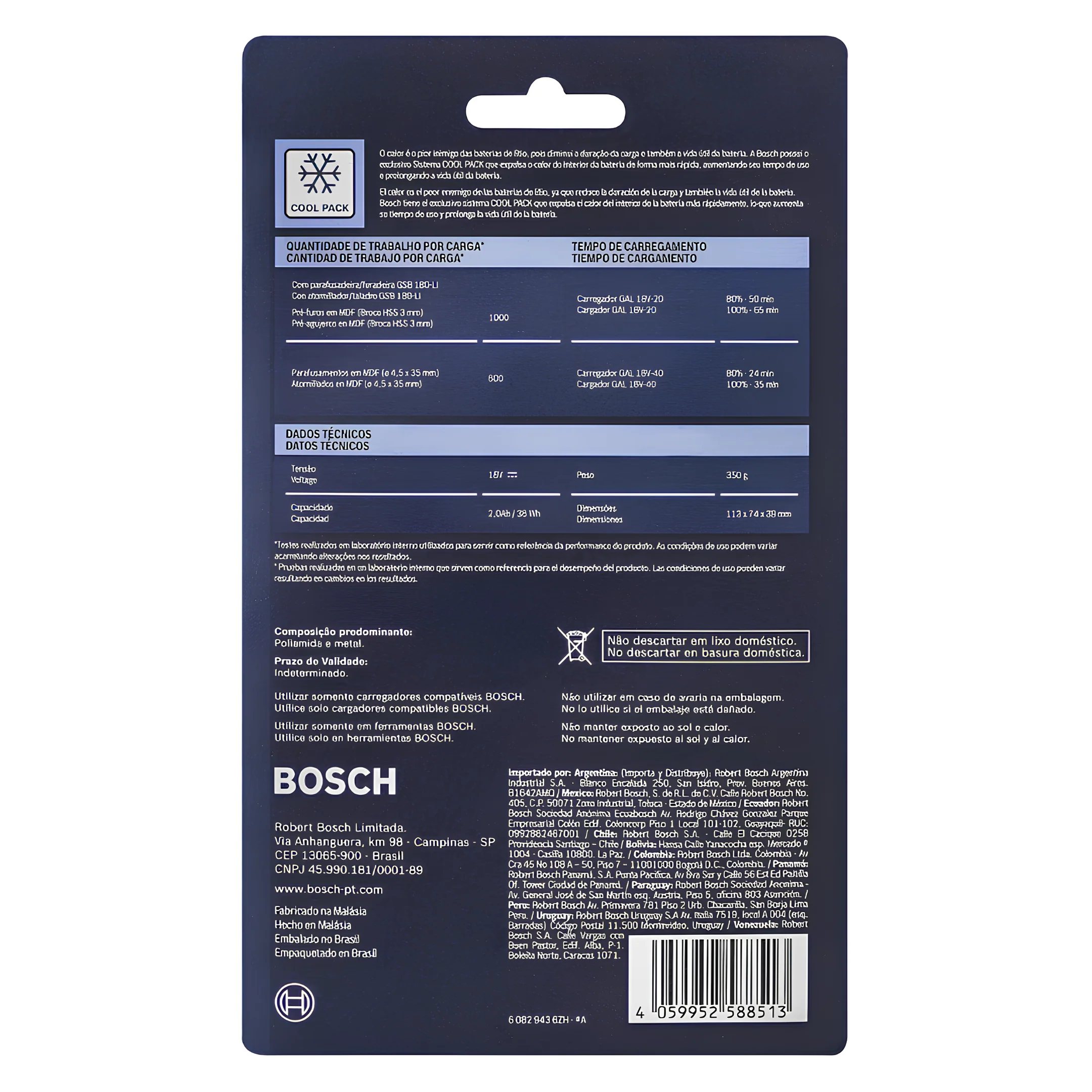 Bateria Recarregável Gba 18V 2.0 Ah 2608000726-000 Bosch - Image 6