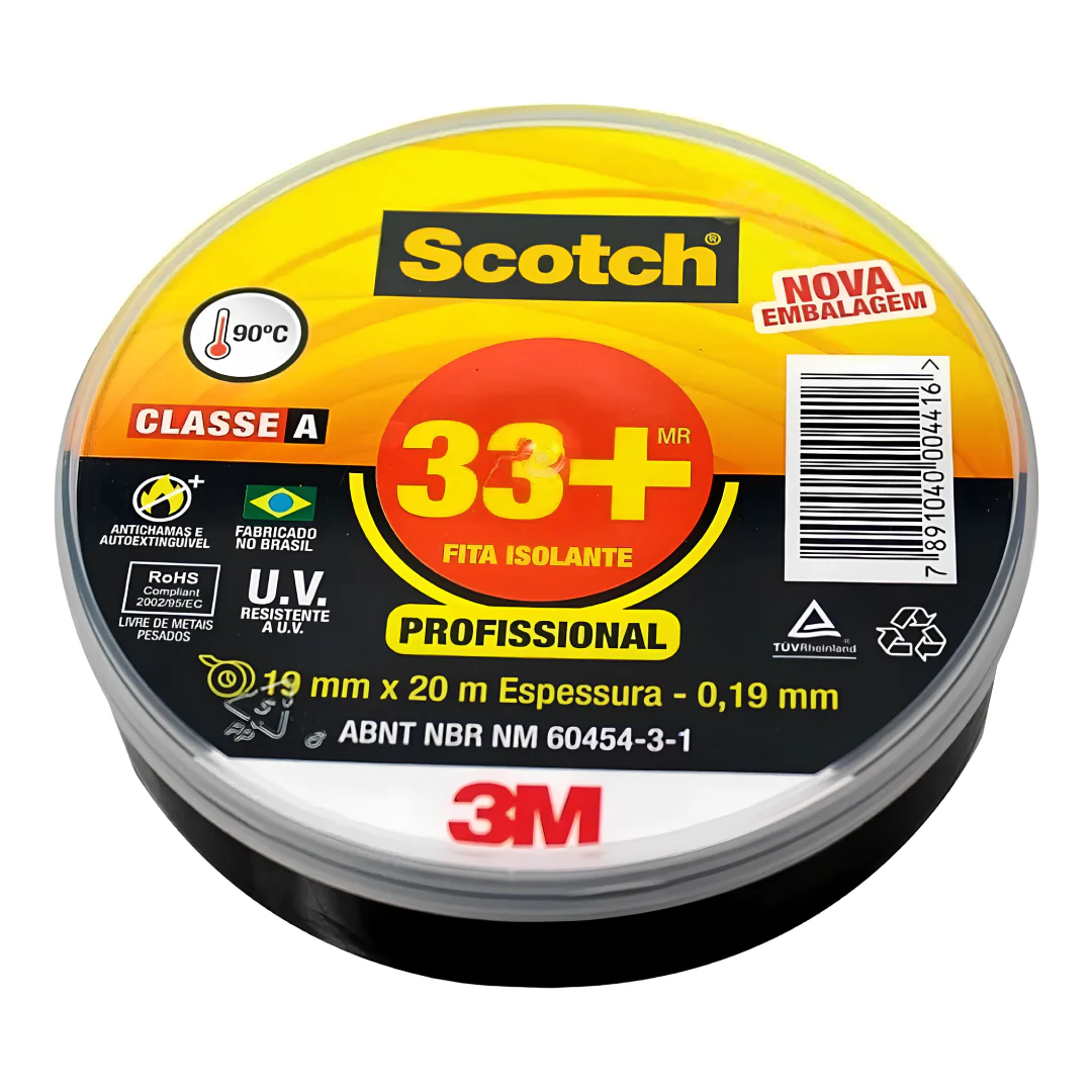 Fita Isolante Profissional 33+ 19mm x 20m 3M Scotch - Image 5