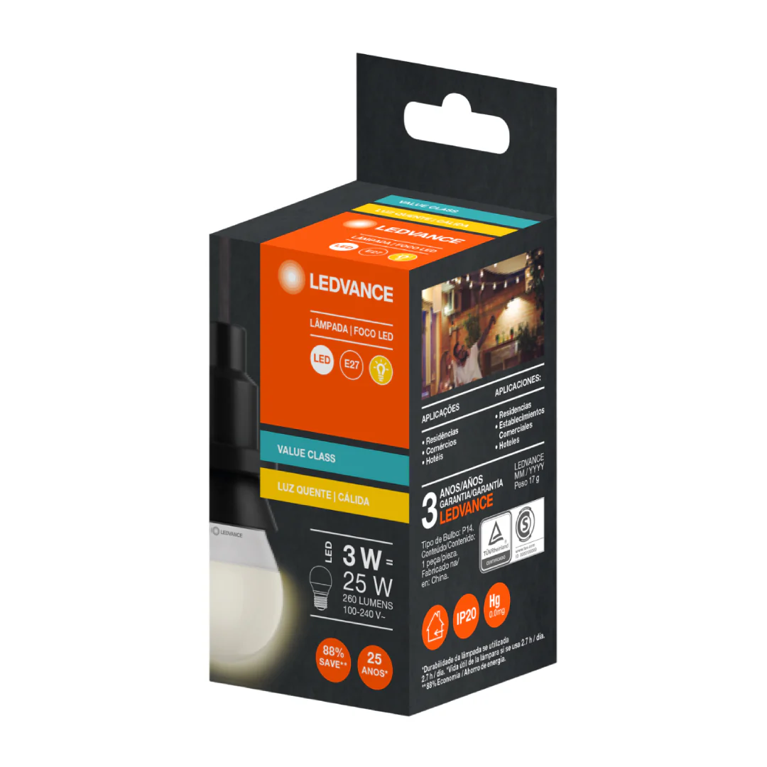 Lâmpada Led Bolinha 3W 260Lm E27 Bivolt Ledvance - Image 5