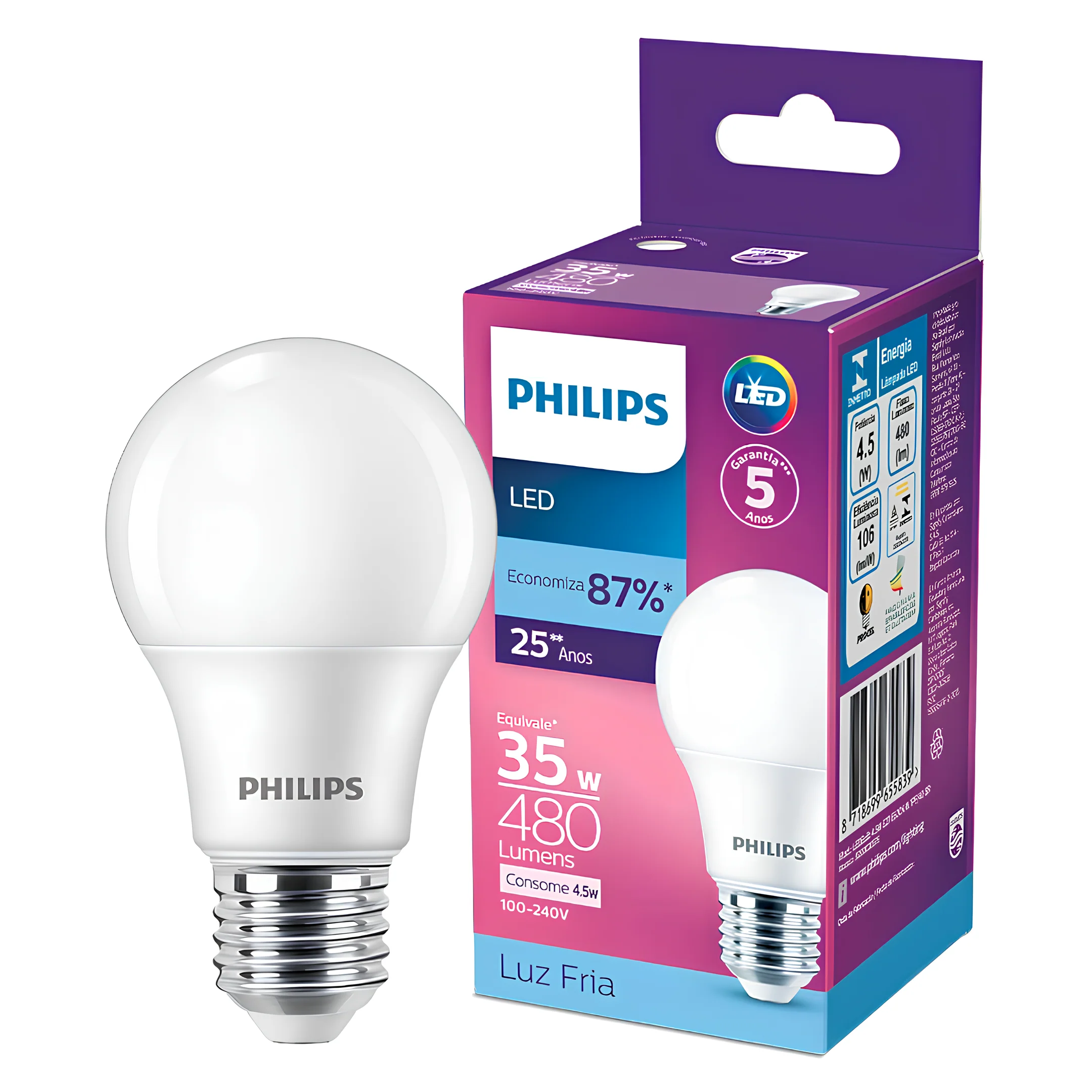 Lampada Led Bulbo 4,5W 480Lm 180° Bivolt E27 Philips - Image 13