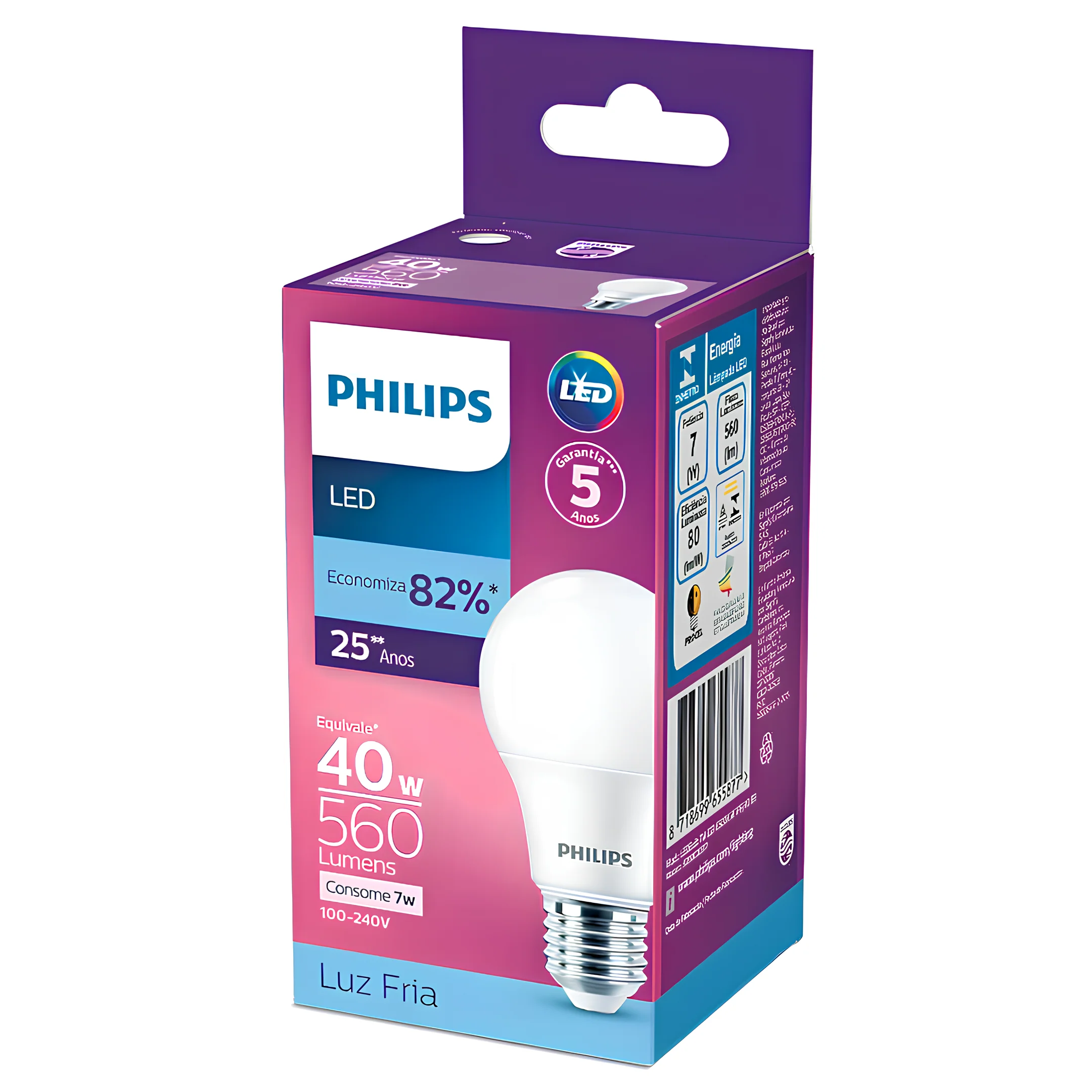 Lampada Led Bulbo 7W 560Lm 180° Bivolt E27 Philips - Image 11
