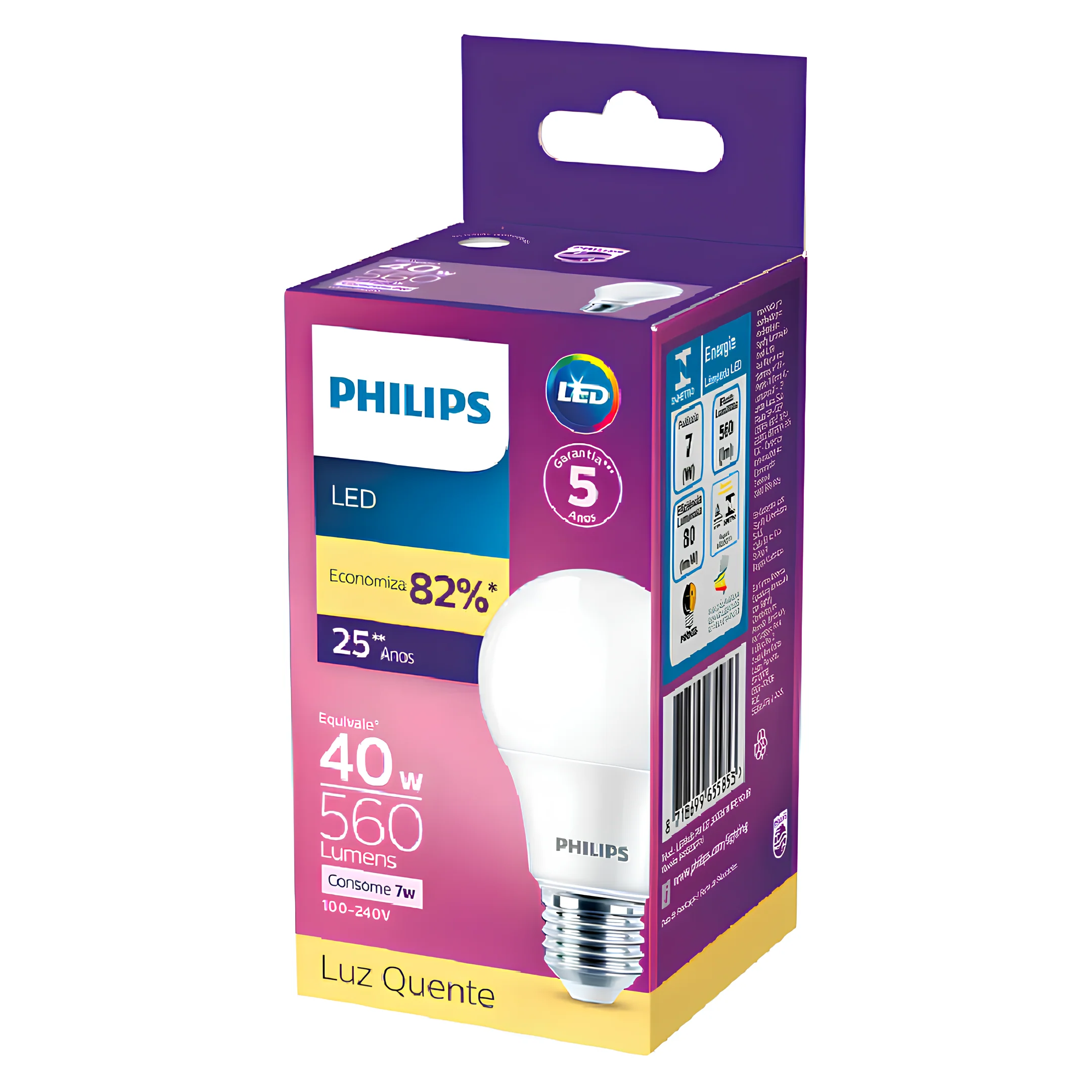 Lampada Led Bulbo 7W 560Lm 180° Bivolt E27 Philips - Image 3