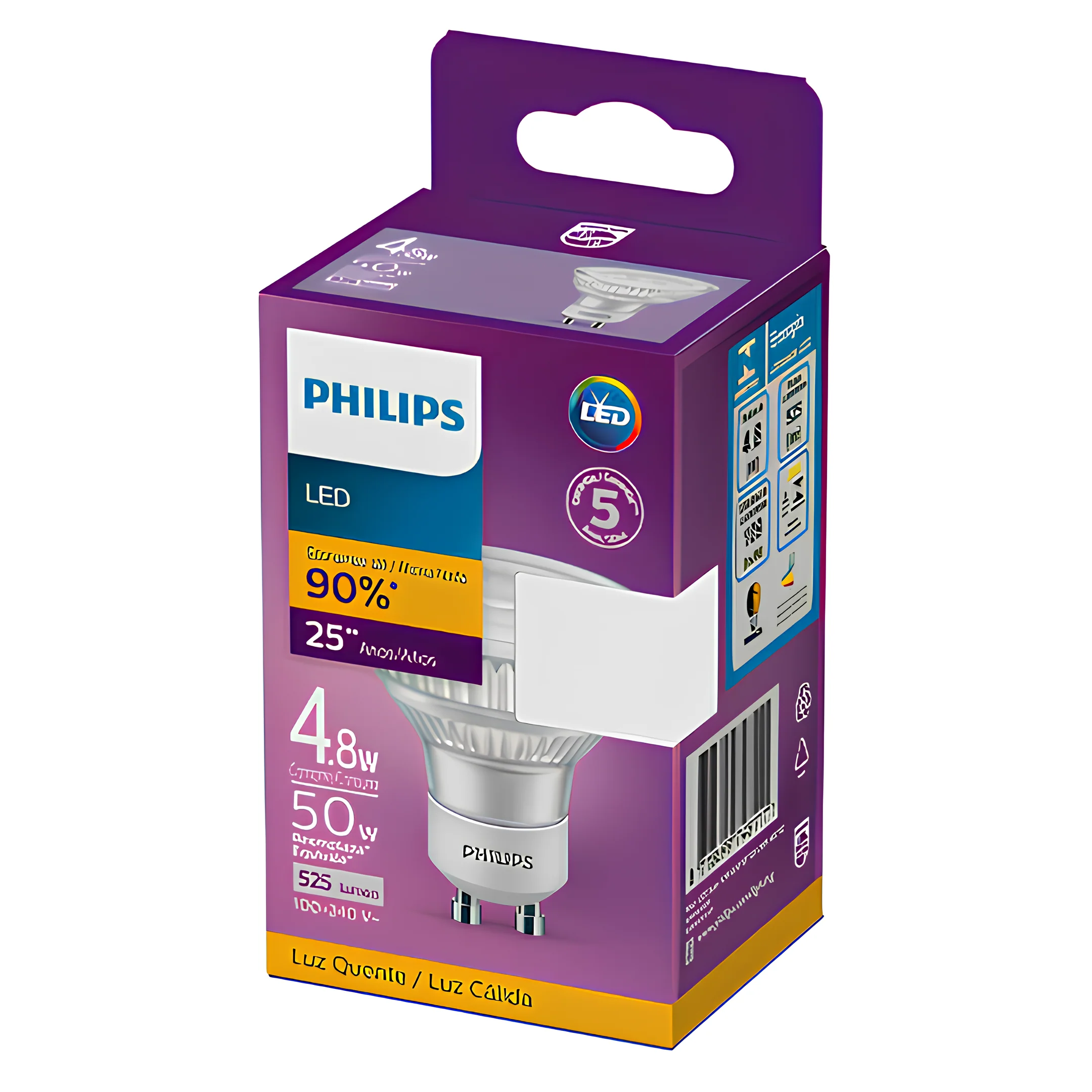 Lampada Led Dicroica 4,8W 525Lm 40° Bivolt Gu10 Philips - Image 11