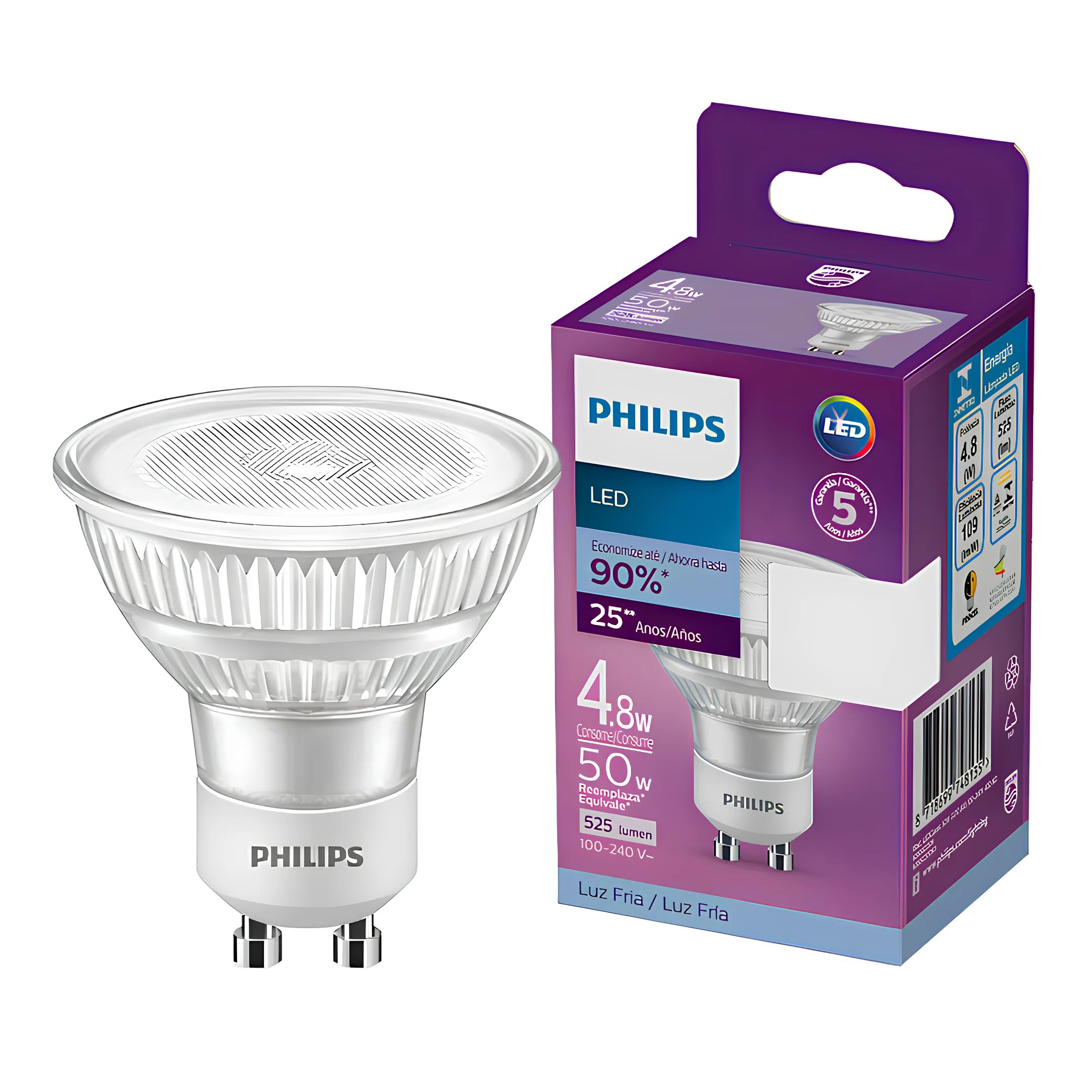 Lampada Led Dicroica 4,8W 525Lm 40° Bivolt Gu10 Philips - Image 5