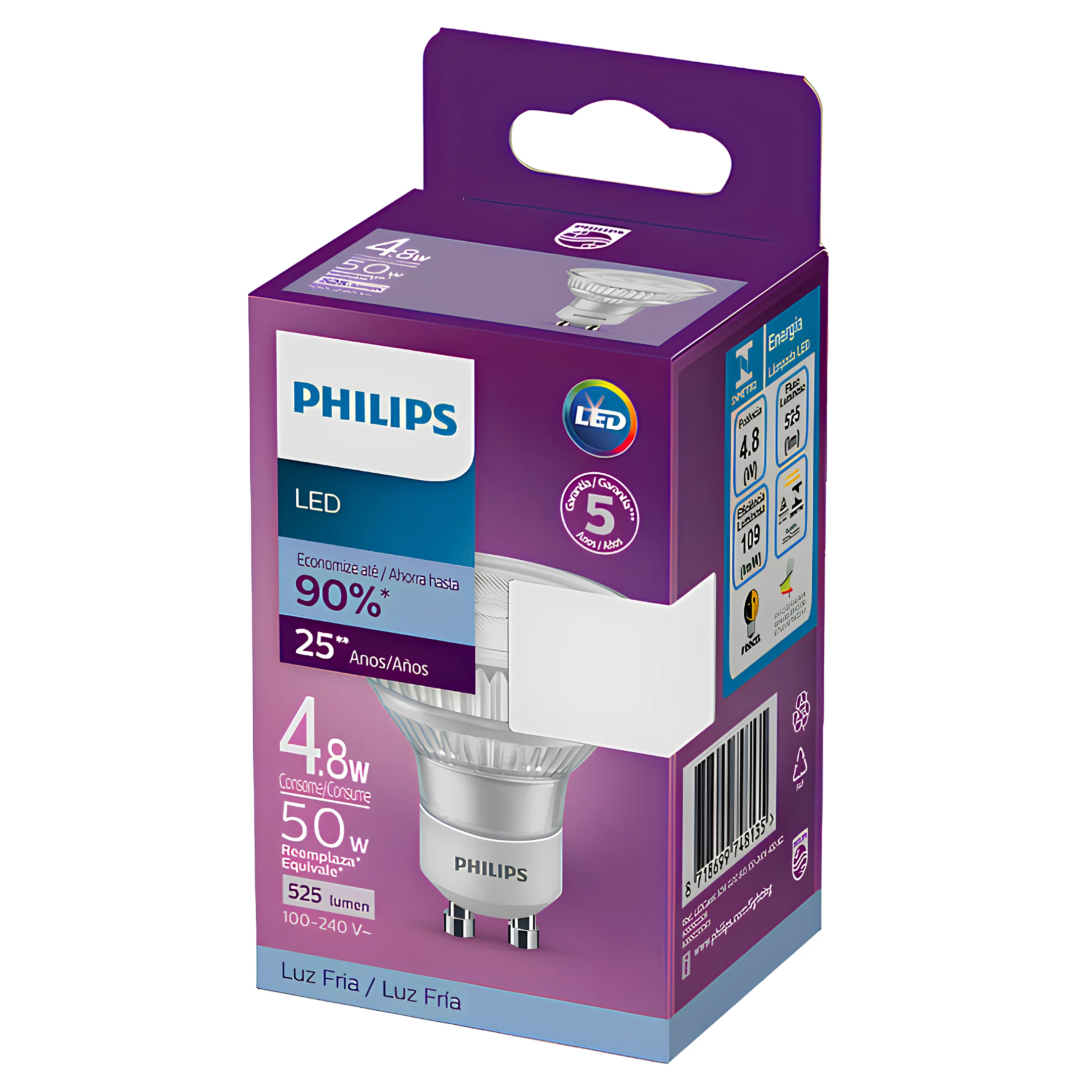 Lampada Led Dicroica 4,8W 525Lm 40° Bivolt Gu10 Philips - Image 7