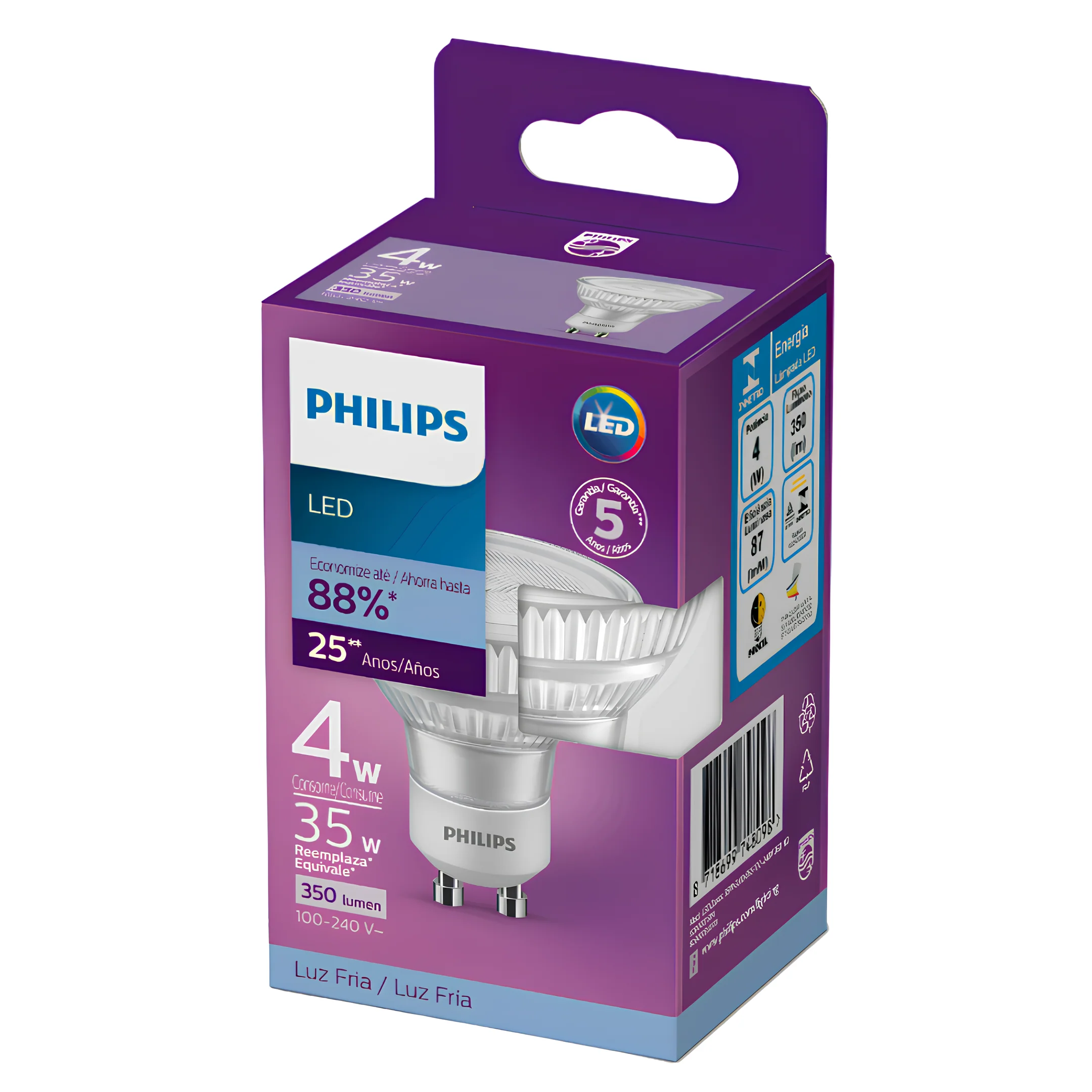 Lampada Led Dicroica 4W 350Lm 36° Bivolt Gu10 Philips - Image 11