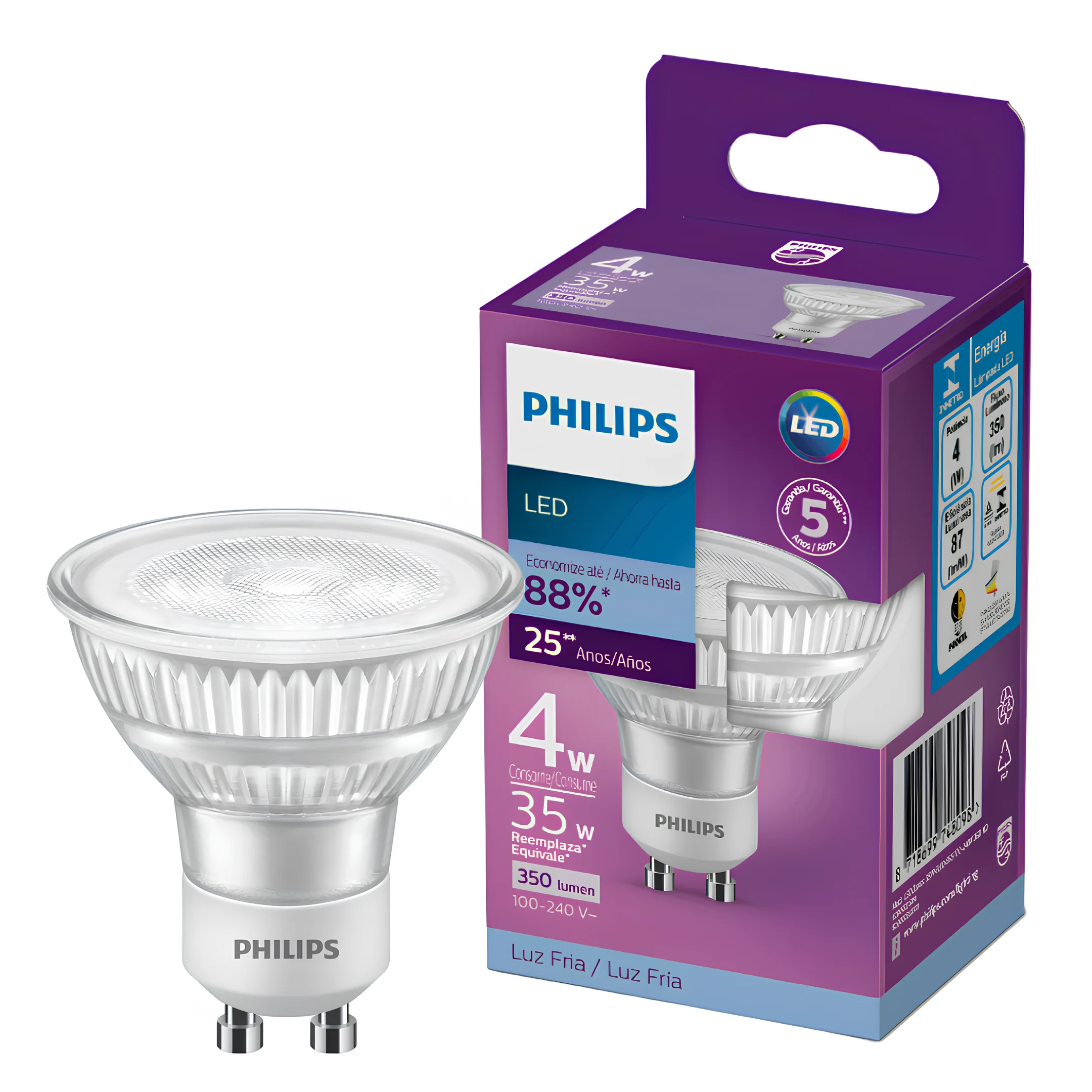 Lampada Led Dicroica 4W 350Lm 36° Bivolt Gu10 Philips - Image 9