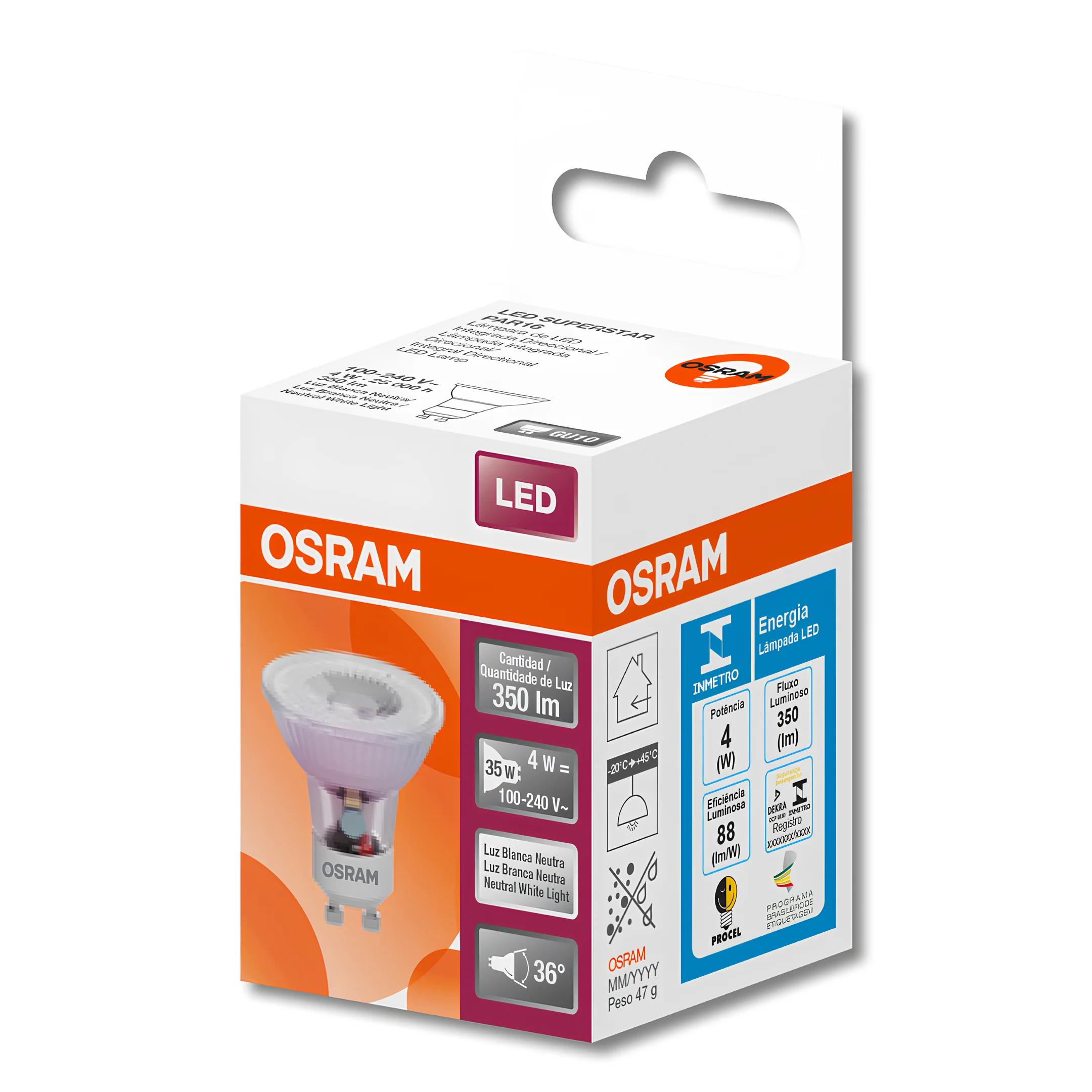 Lampada Led Dicroica Par16 Glass 4W 350Lm Ip20 Bivolt Osram - Image 11