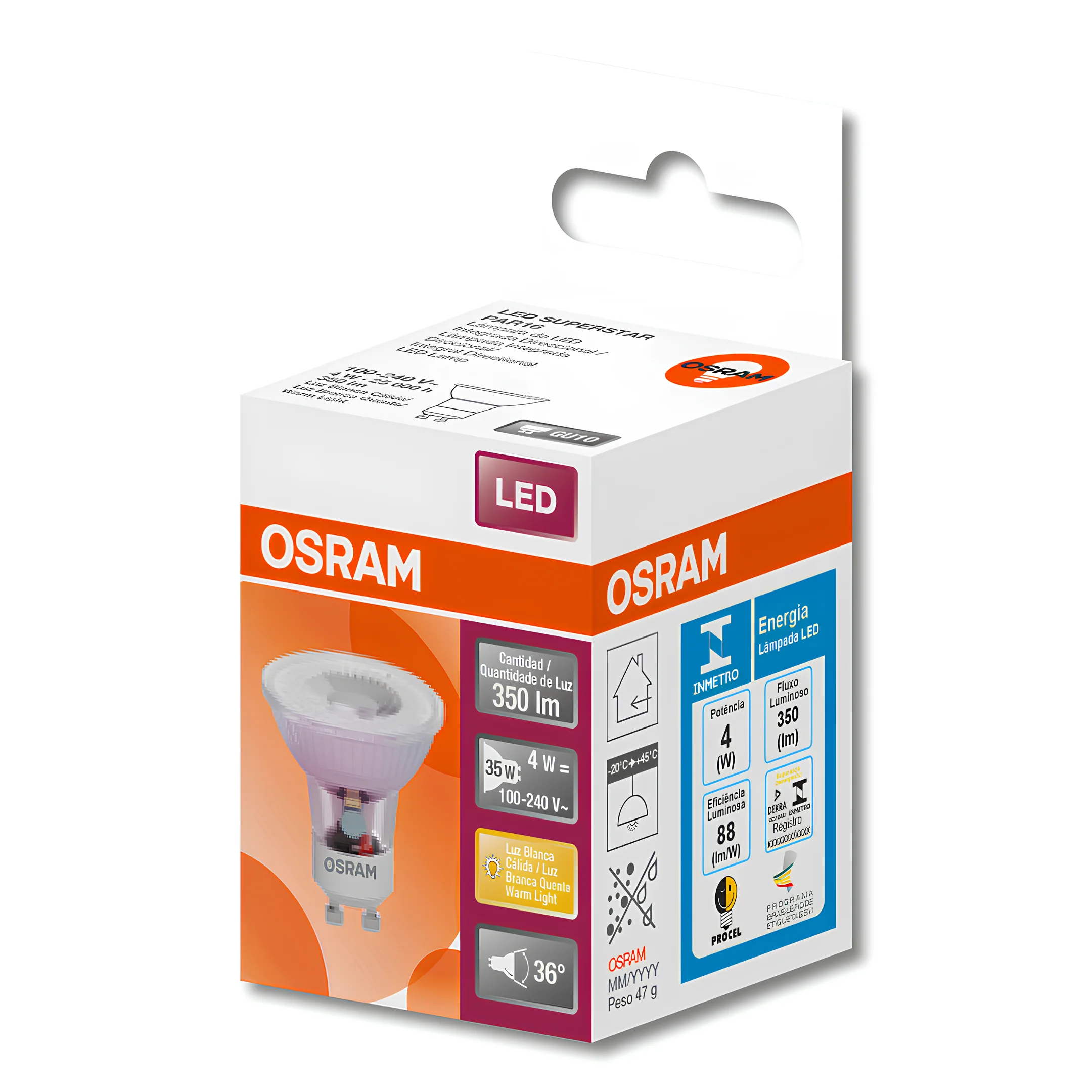 Lampada Led Dicroica Par16 Glass 4W 350Lm Ip20 Bivolt Osram - Image 3