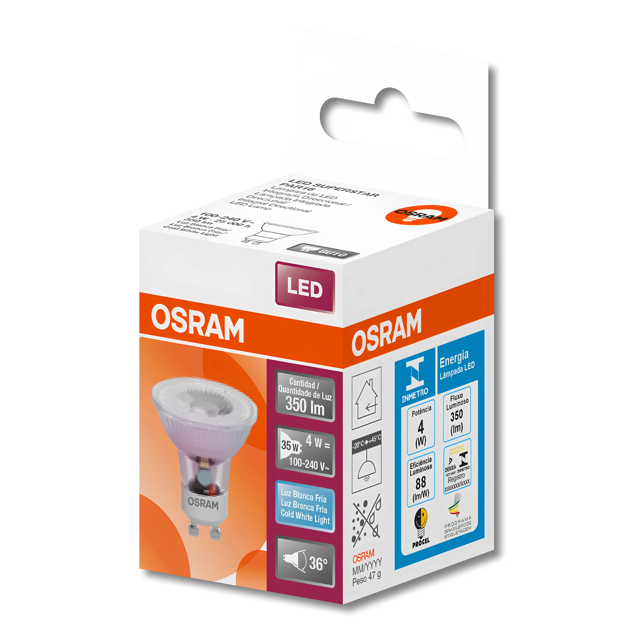 Lampada Led Dicroica Par16 Glass 4W 350Lm Ip20 Bivolt Osram - Image 7