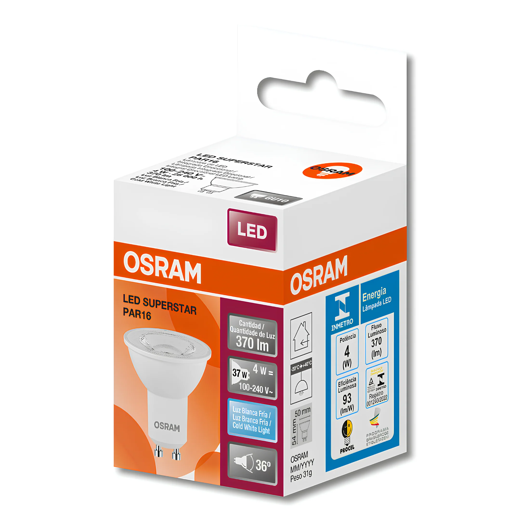 Lampada Led Dicroica Par16 4W 36° Ip20 Bivolt Gu10 Osram - Image 7