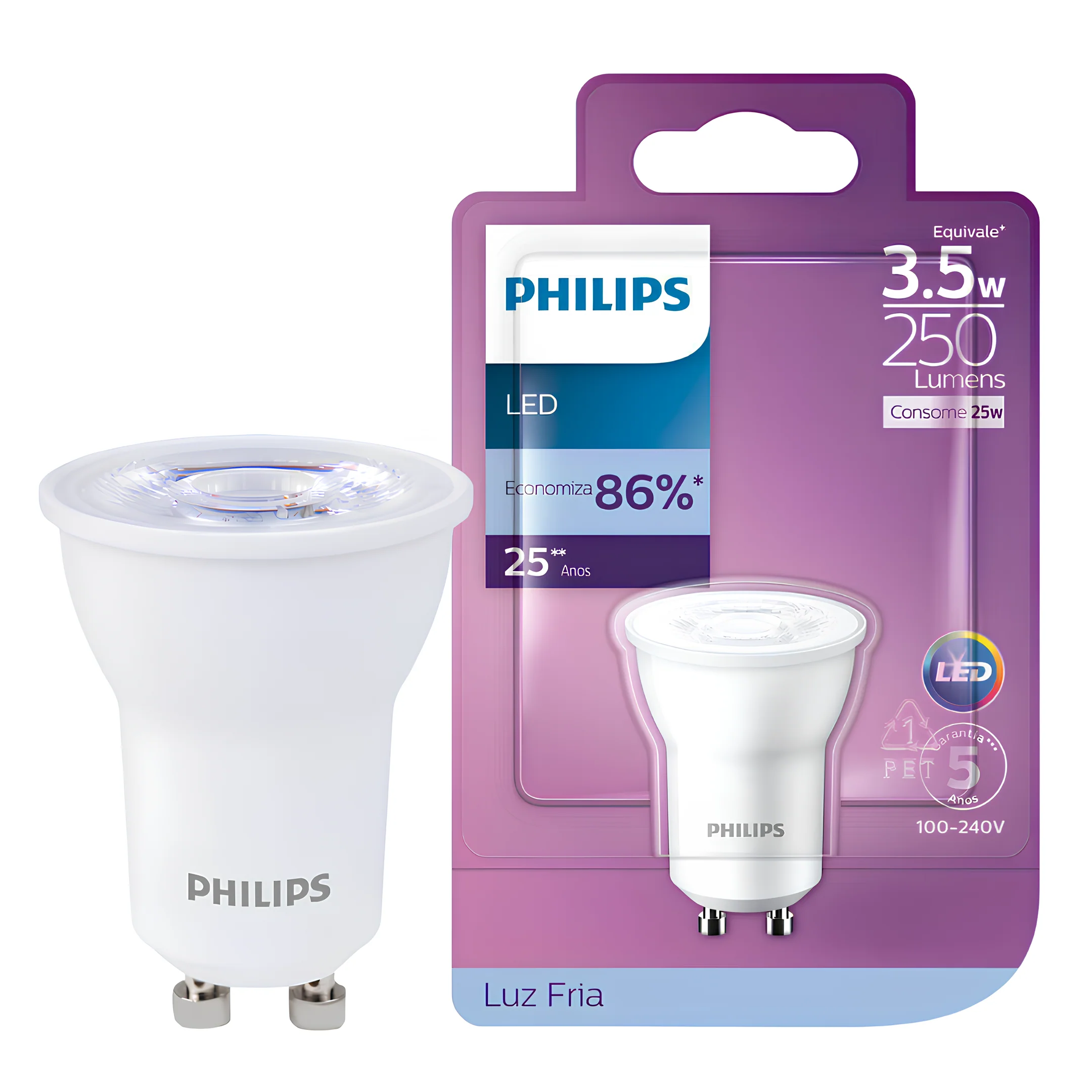 Lampada Led Mini Dicroica 3,5W 250Lm 36° Bivolt Gu10 Philips - Image 13