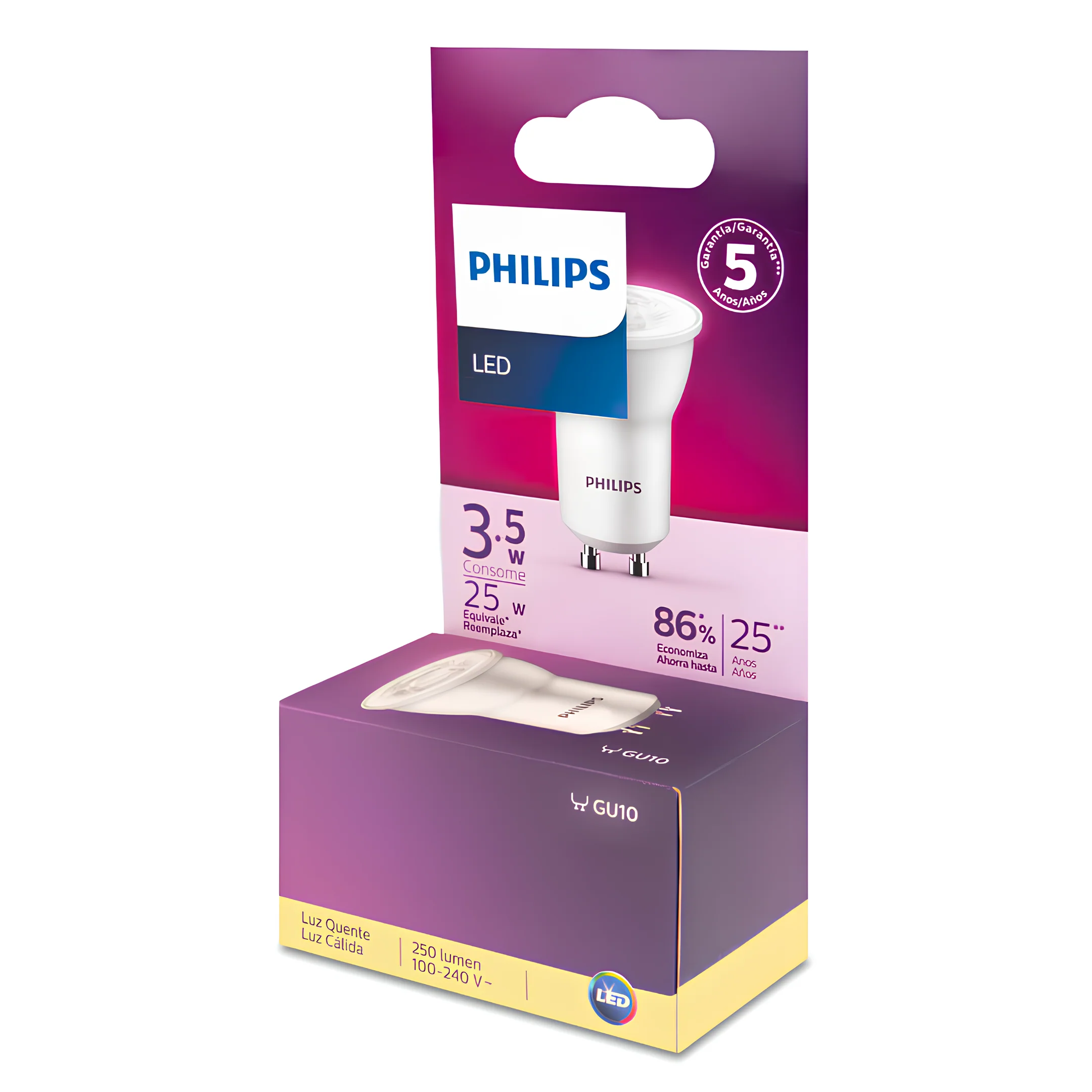 Lampada Led Mini Dicroica 3,5W 250Lm 36° Bivolt Gu10 Philips - Image 3