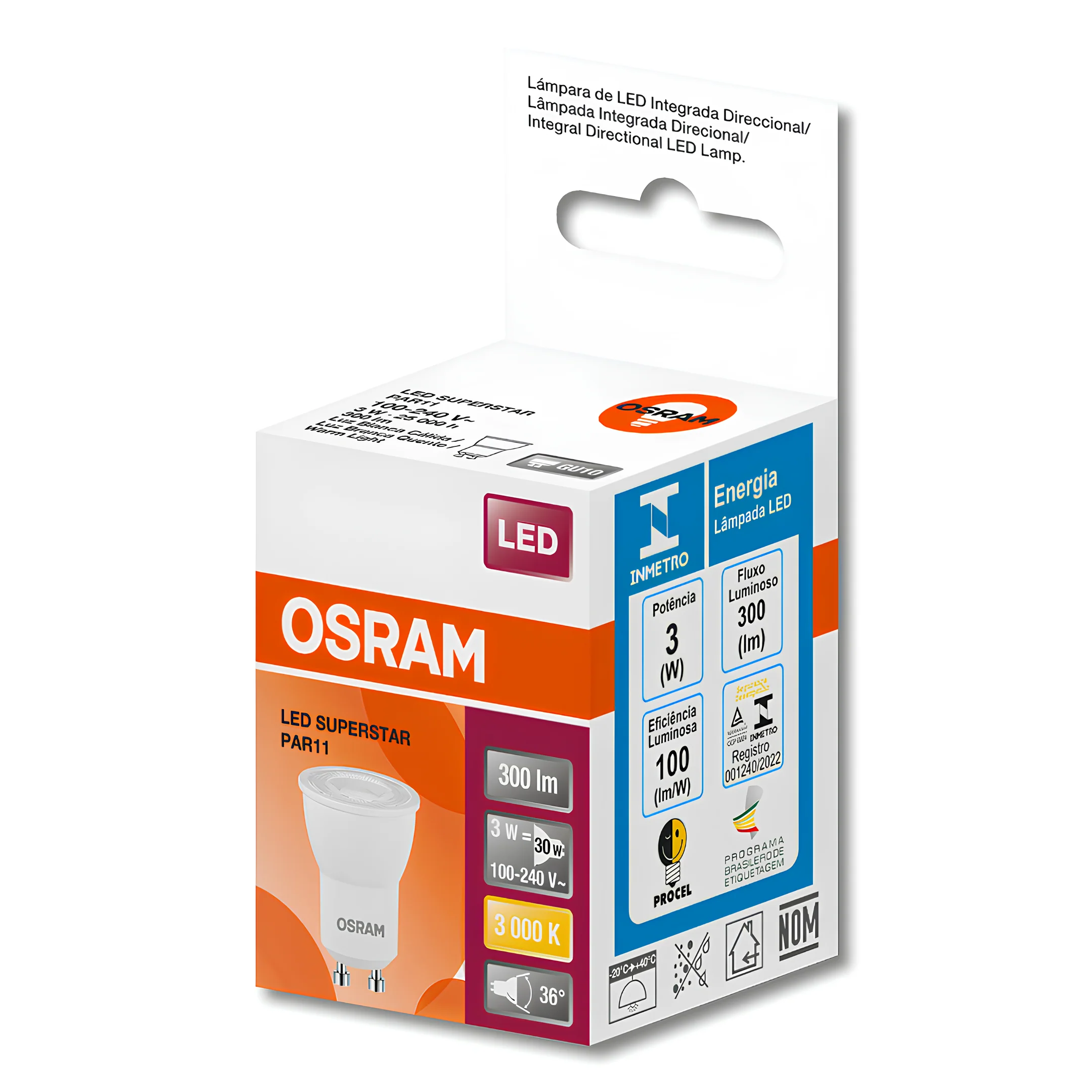 Lampada Led Dicroica Par11 3W 300Lm 36° Bivolt Gu10 Osram - Image 3
