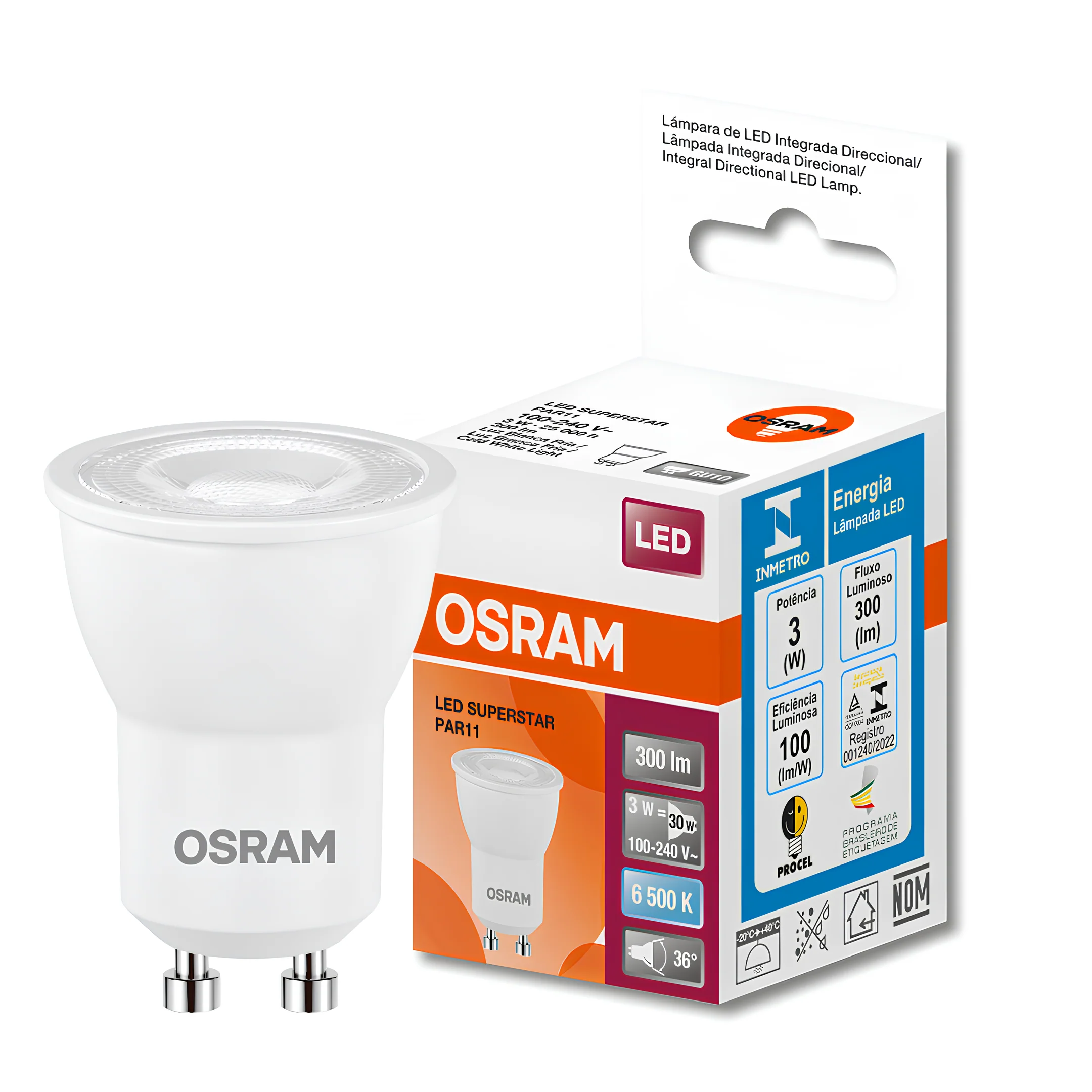 Lampada Led Dicroica Par11 3W 300Lm 36° Bivolt Gu10 Osram - Image 5