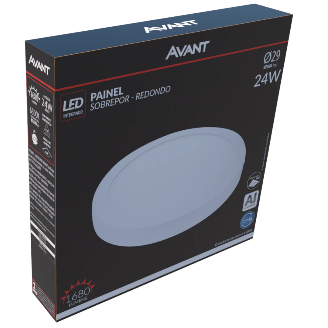 Luminaria Led Redonda Sobrepor 30Cm 24W 6500K 1680Lm Avant - Image 3
