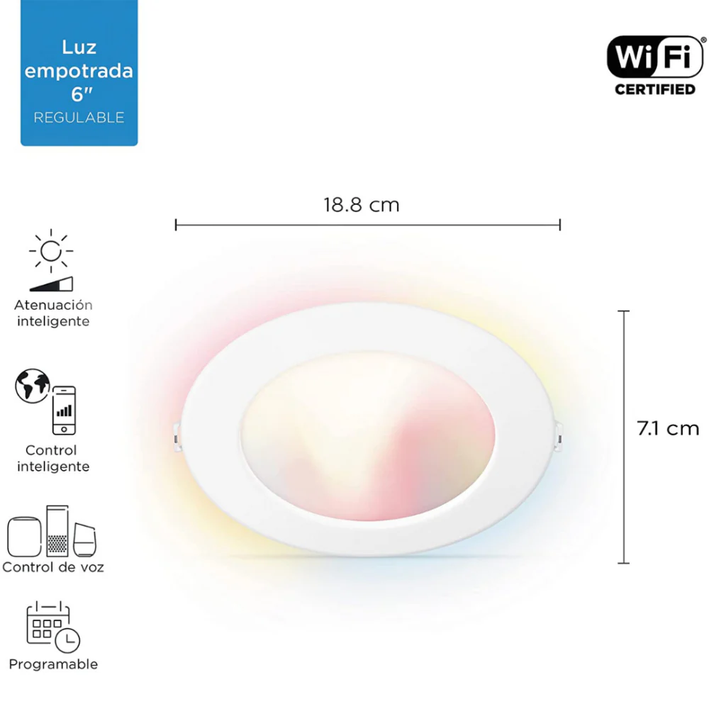 Painel Smart Embutir Inteligente 19cm Led Wifi Rgb 110V WiZ - Image 3
