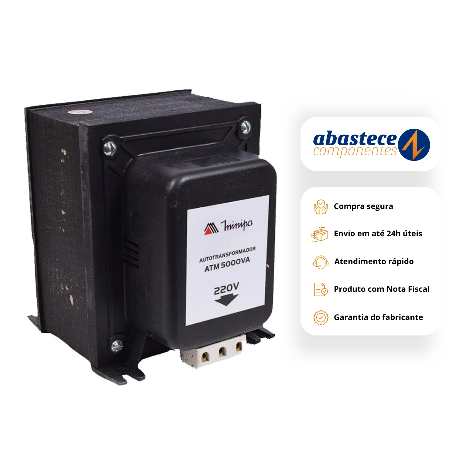 Auto Transformador ATM 5000va Bivolt 110v 220v Minipa - Image 3