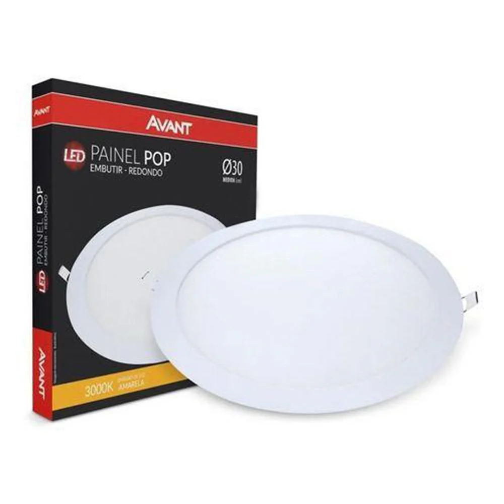 Plafon Painel De Embutir Led Redondo 12w Slim Avant - Image 3