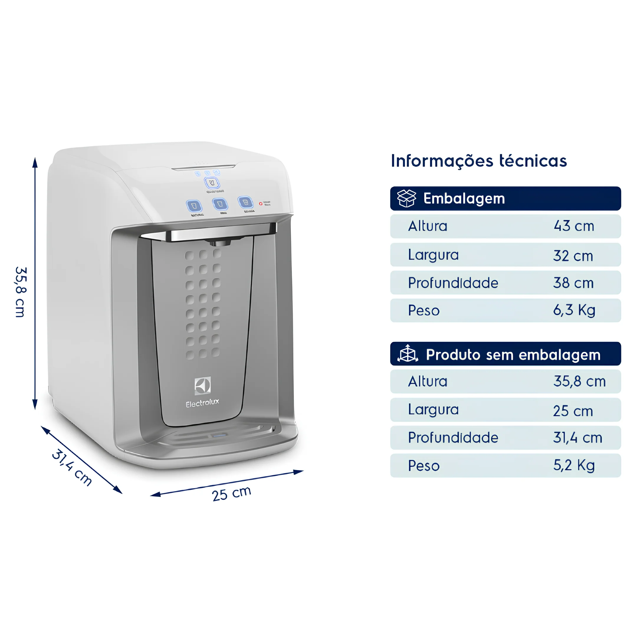 Purificador de Agua Natural e Gelada Bivolt PA21G Electrolux - Image 9