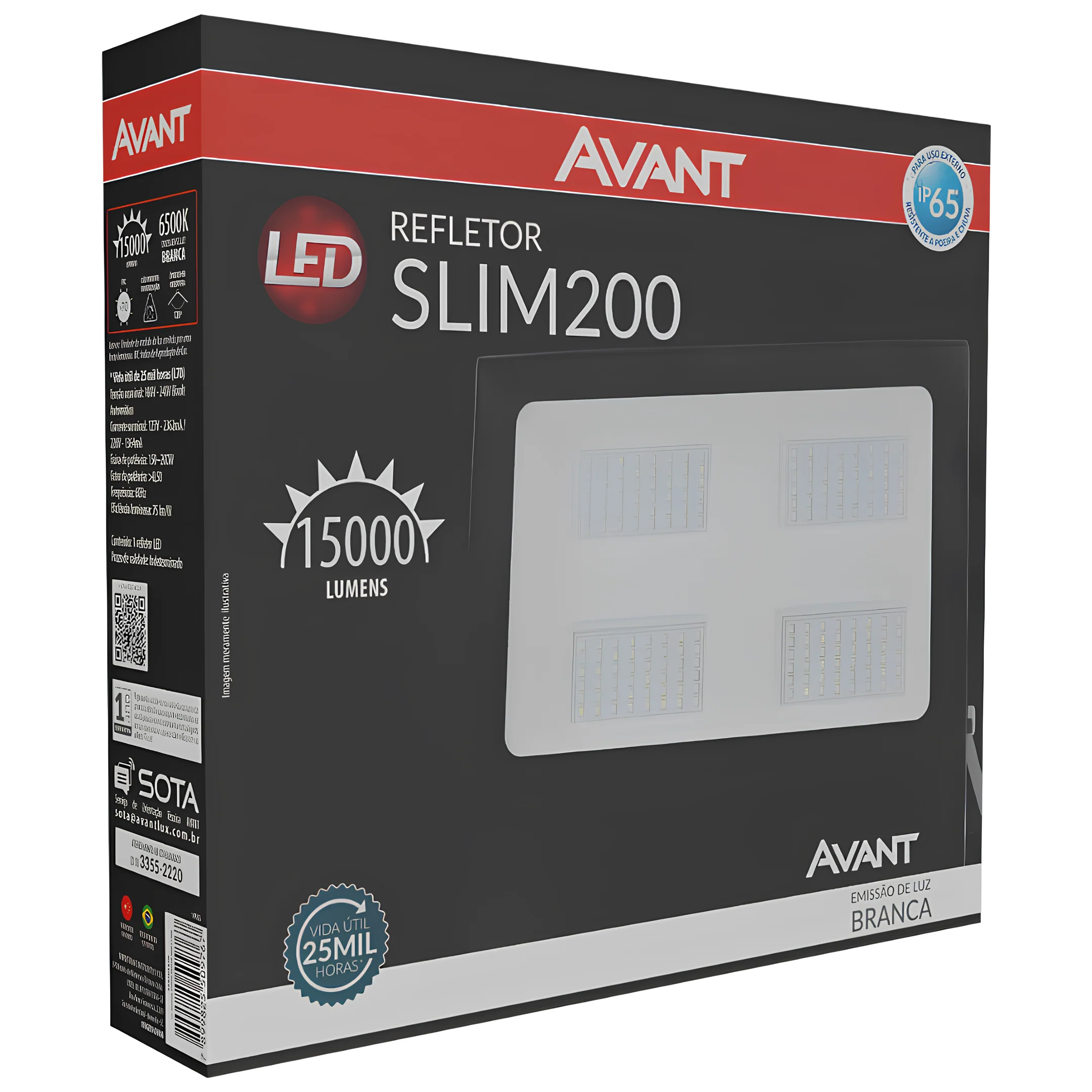 Refletor Led Slim 200W 6500K 15000Lm 120° Ip65 Bivolt Avant - Image 3