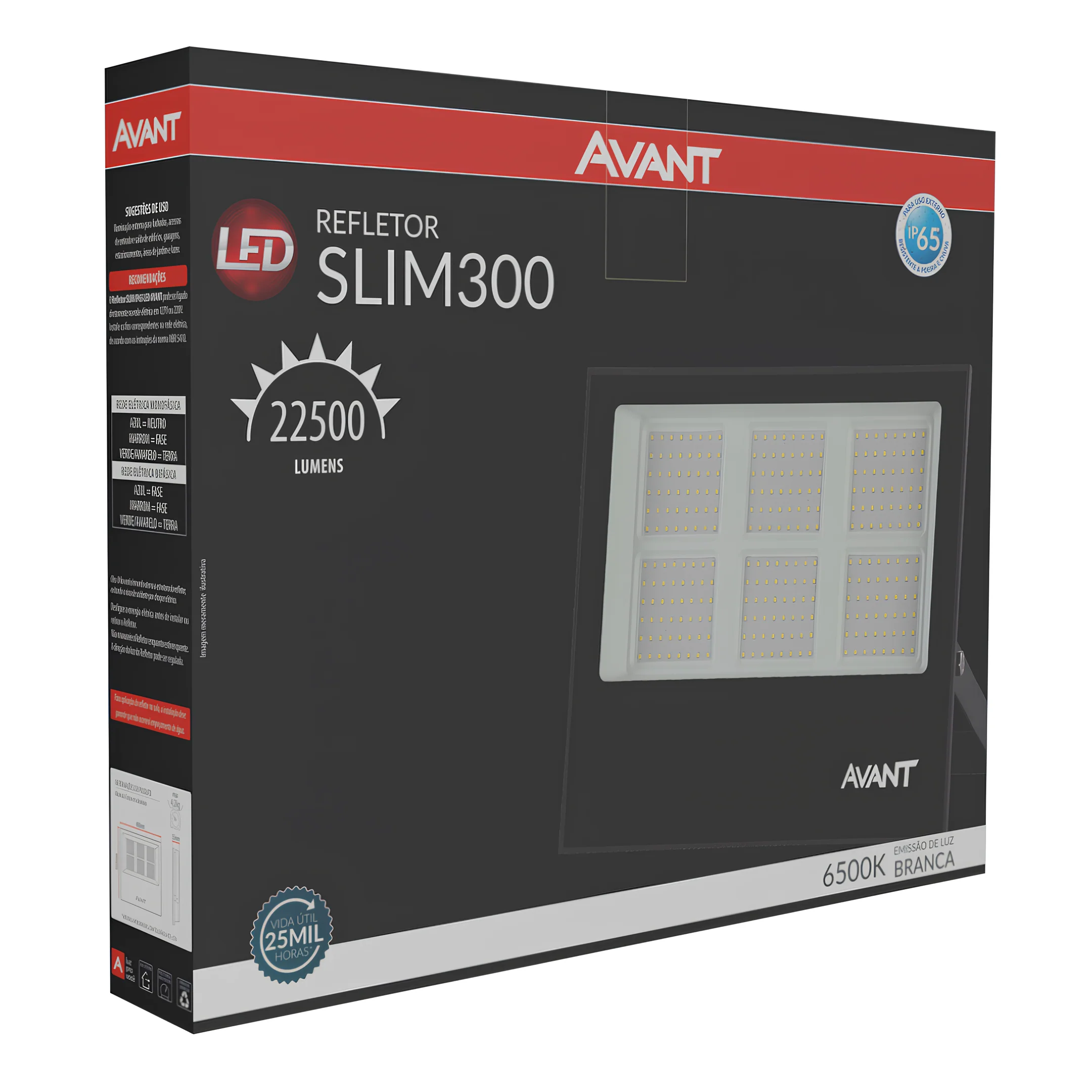 Refletor Led Slim 300W 6500K 22500Lm 120º Ip65 Bivolt Avant - Image 3
