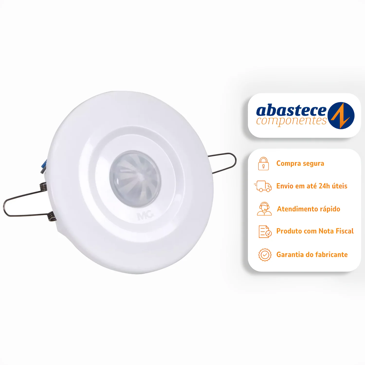 Sensor De Presença Teto Embutir Fotocélula Branco Mpt-40EF Margirius - Image 3