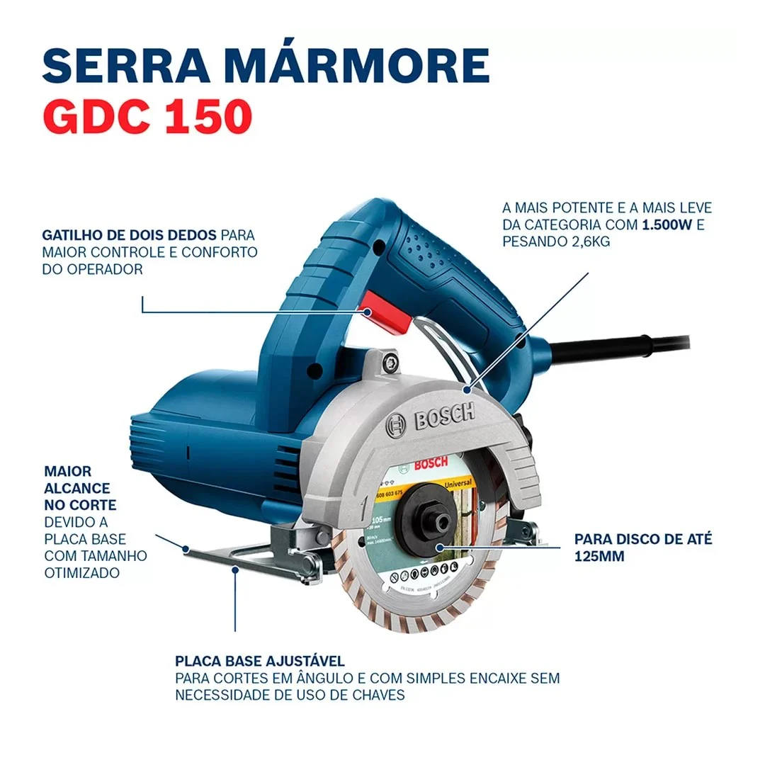 Serra Mármore A Seco Gdc-150-Titan 1500W 06015486D0000 Bosch - Image 4